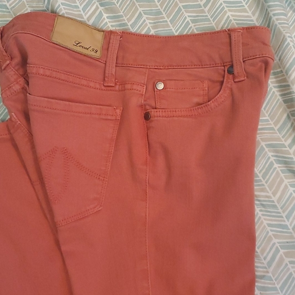 ANTHRO Level 99 Liza Skinny jeans coral sz 25 - Picture 5 of 8